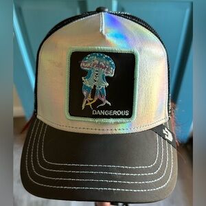 Goorin Bros Dangerous Iridescent and Black Trucker Hat